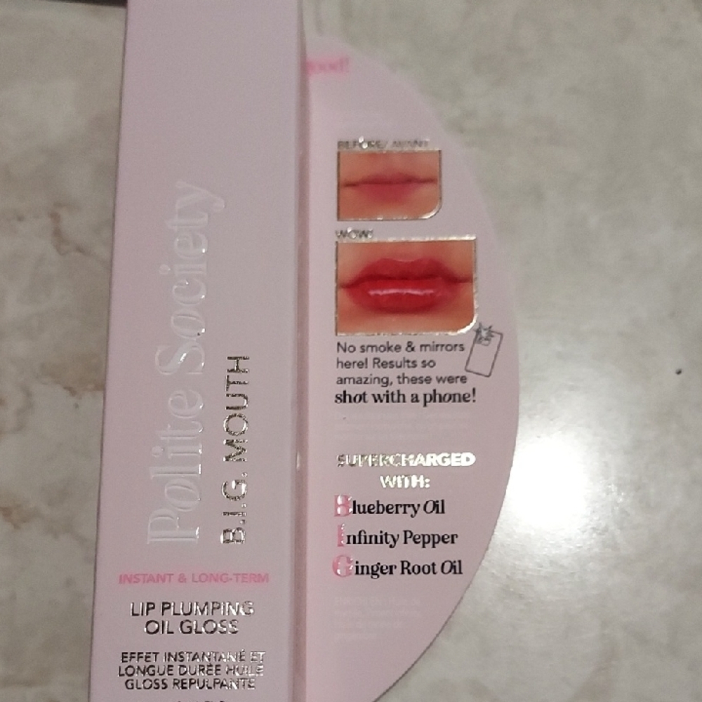 🩷💄Big Mouth Lip Plumping Oil Gloss - Pink BNIB - Picture 1 of 6